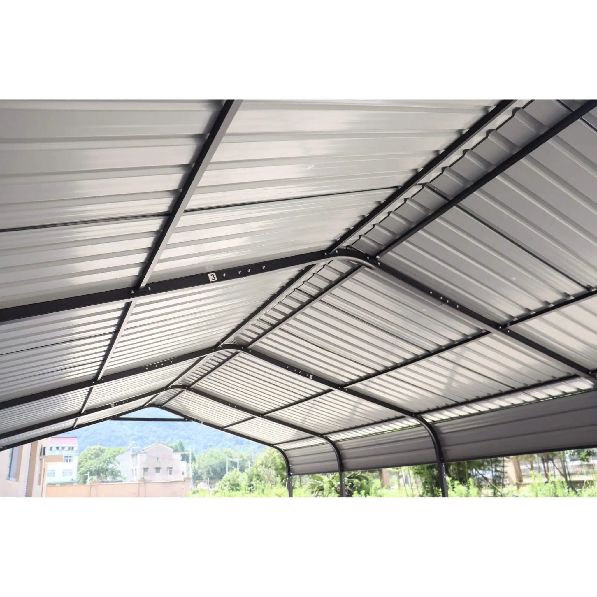 [12X20FT] Alora Heavy-Duty Metal Carport With Galvanized Steel Roof For Car, Boats And Trucks, Gray (SAK95562) by SAKSBY WHOLESALE