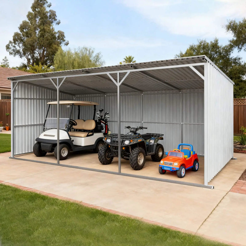 [12X25FT] Alora Heavy-Duty Galvanized steel Storage Equipment Shed (SAK20471) by SAKSBY WHOLESALE