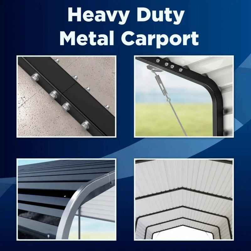 12'x30' Metal Carport with Corrugated Roof by Chery Industrial