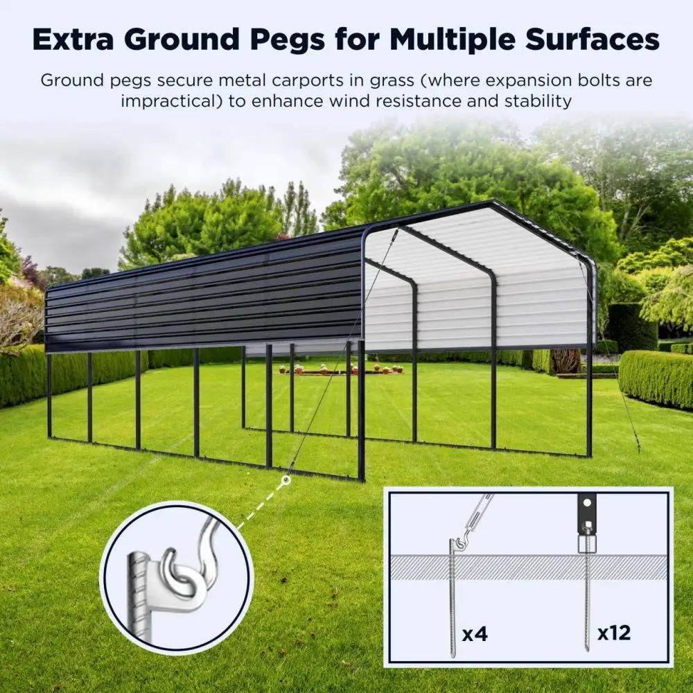 12'x30' Metal Carport with Corrugated Roof by Chery Industrial
