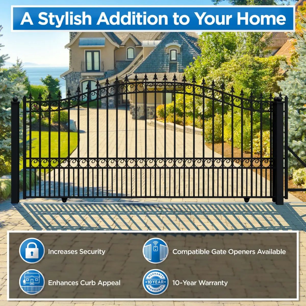 12x6 ft Steel Sliding Driveway Gate by Chery Industrial