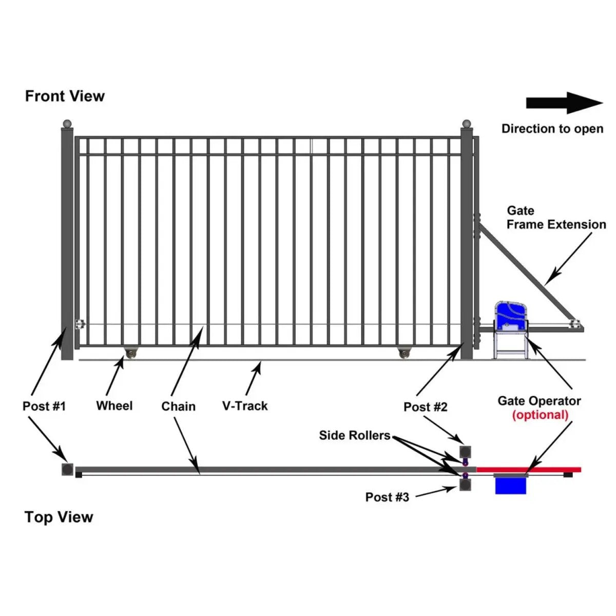 12x6 ft Steel Sliding Driveway Gate by Chery Industrial