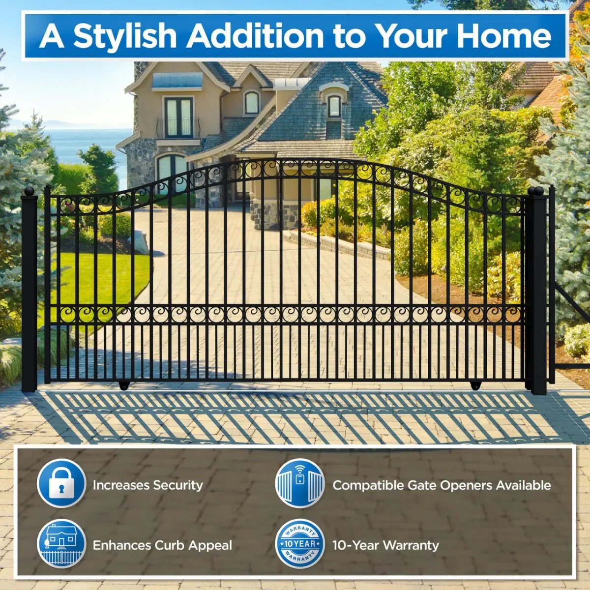 12x6 ft Steel Sliding Driveway Gate by Chery Industrial