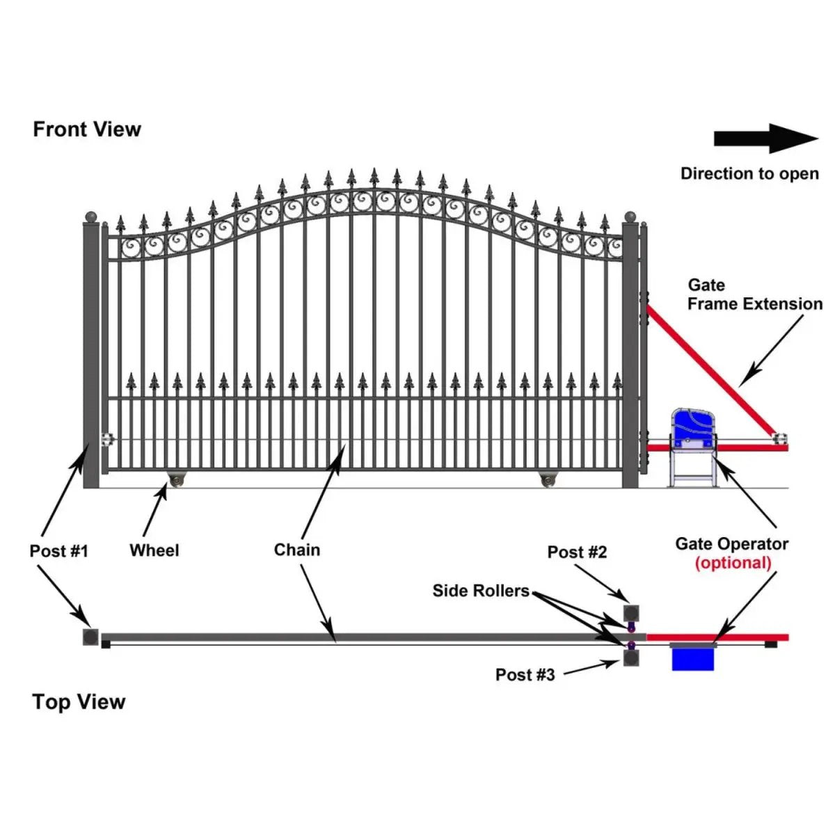 12x6 ft Steel Sliding Driveway Gate by Chery Industrial