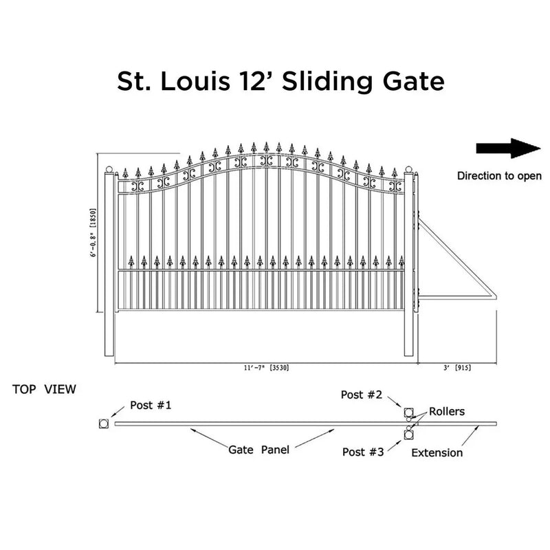 12x6 ft Steel Sliding Driveway Gate by Chery Industrial