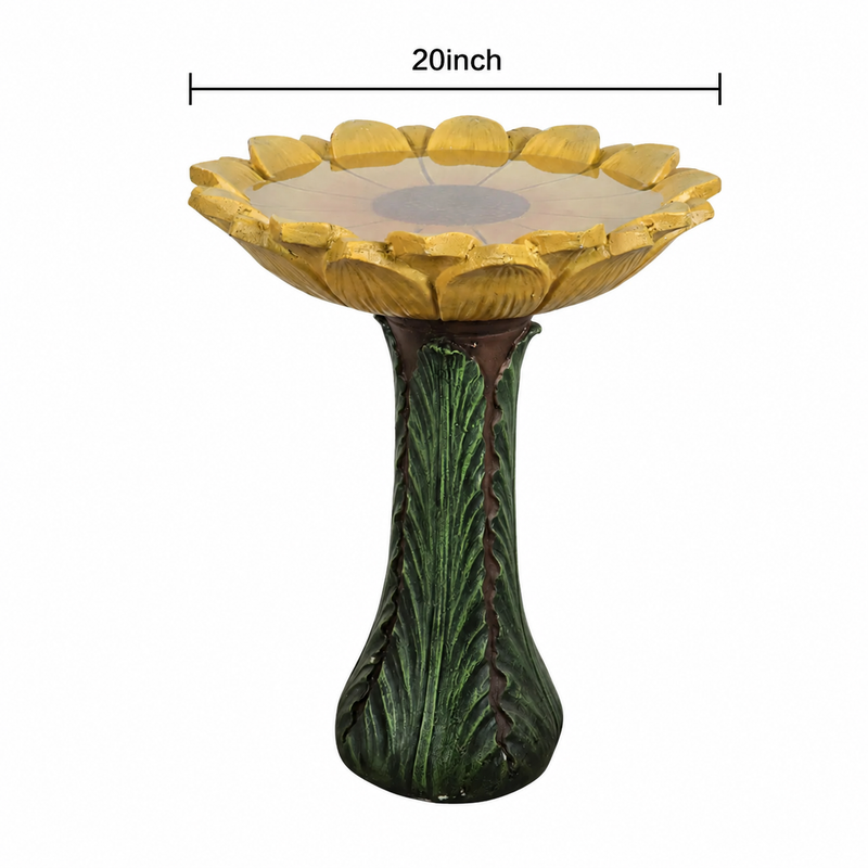 Concrete Sunflower Bird Bath Sculpted Basin 24 Inch, photo 4 of 4
