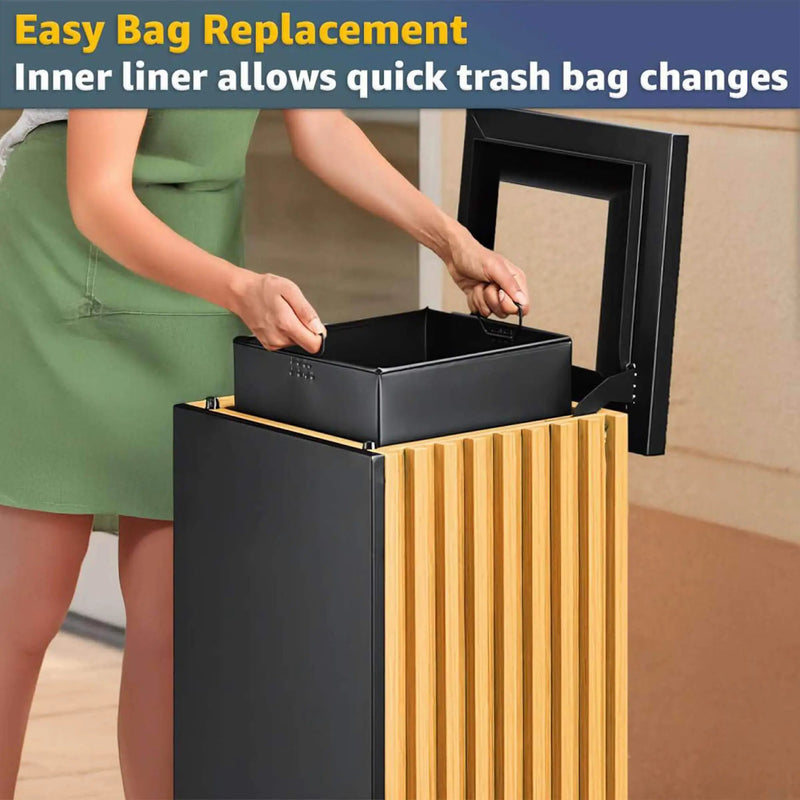 13-Gallon Heavy-Duty Commercial Outdoor Square Decorative Trash Can (SAK30467) by SAKSBY WHOLESALE