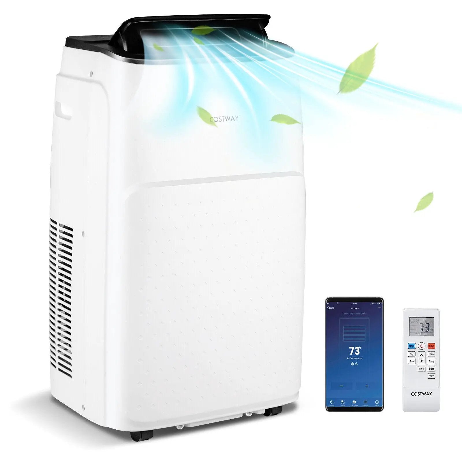 13000 BTU Portable 4-in-1 Air Conditioner with App and Voice Control-White by DirectDeals