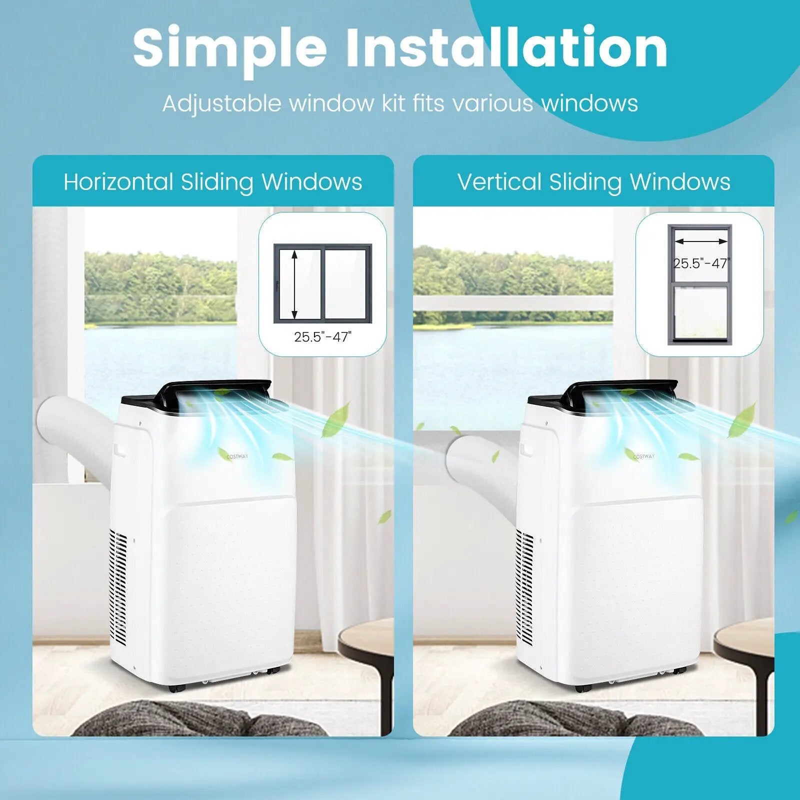 13000 BTU Portable 4-in-1 Air Conditioner with App and Voice Control-White by DirectDeals