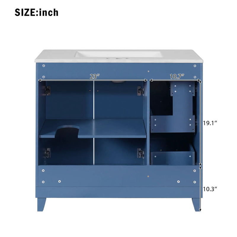 Bathroom Vanity With Sink, Soft Close Doors, Adjustable Shelves