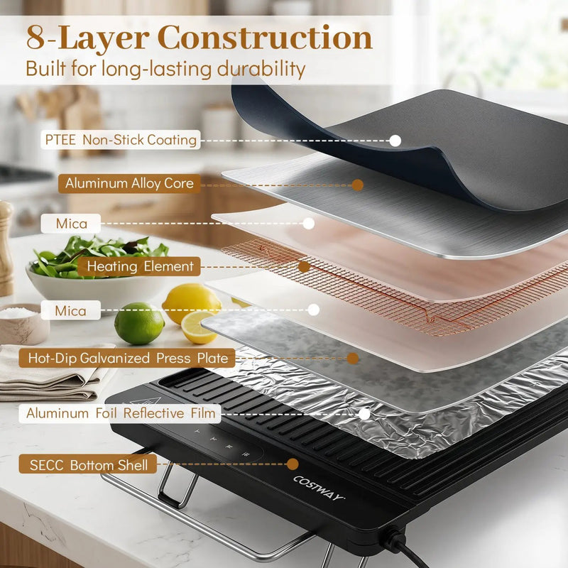 1300W Indoor Electric Grill with Removable Touch Panel by DirectDeals