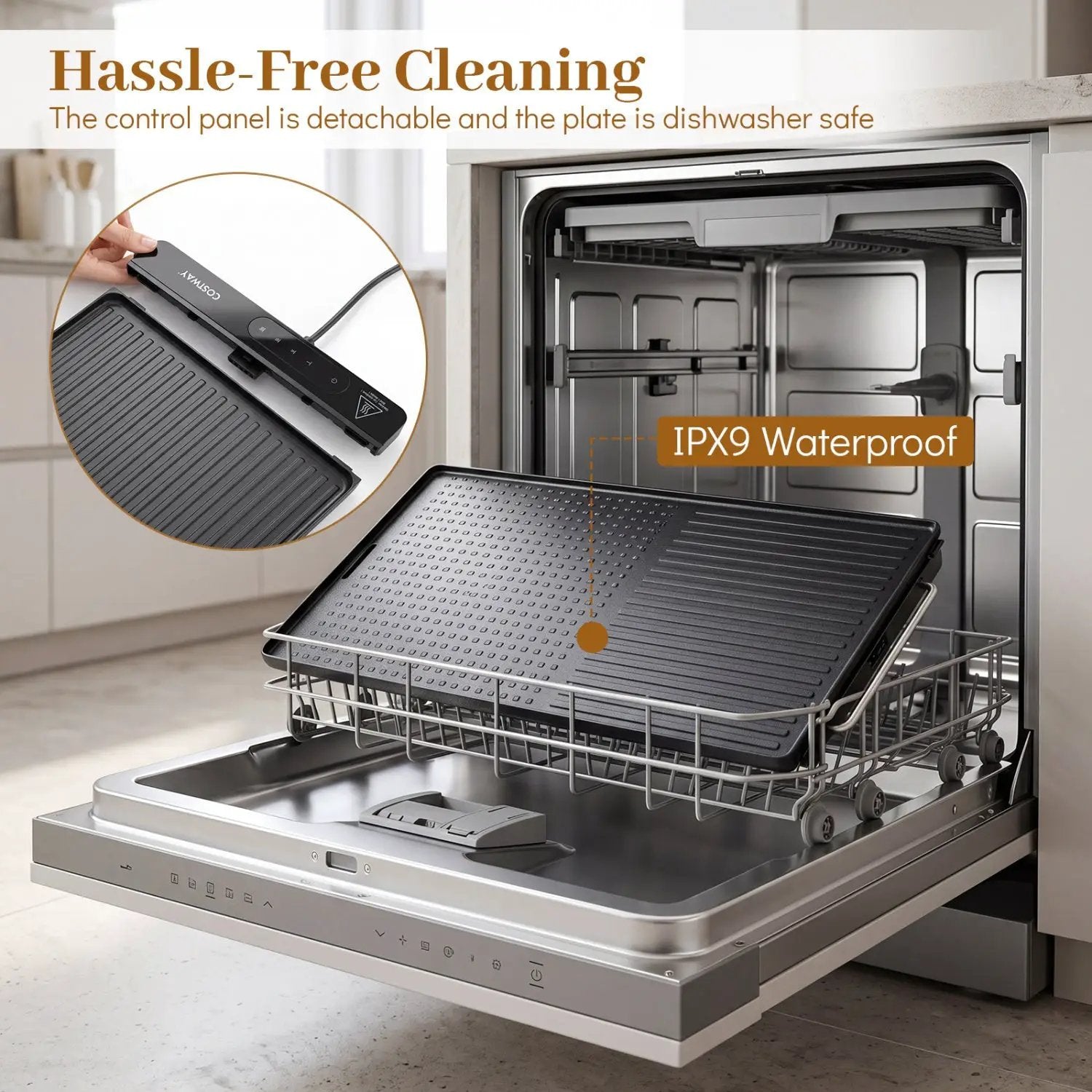 1300W Indoor Electric Grill with Removable Touch Panel by DirectDeals