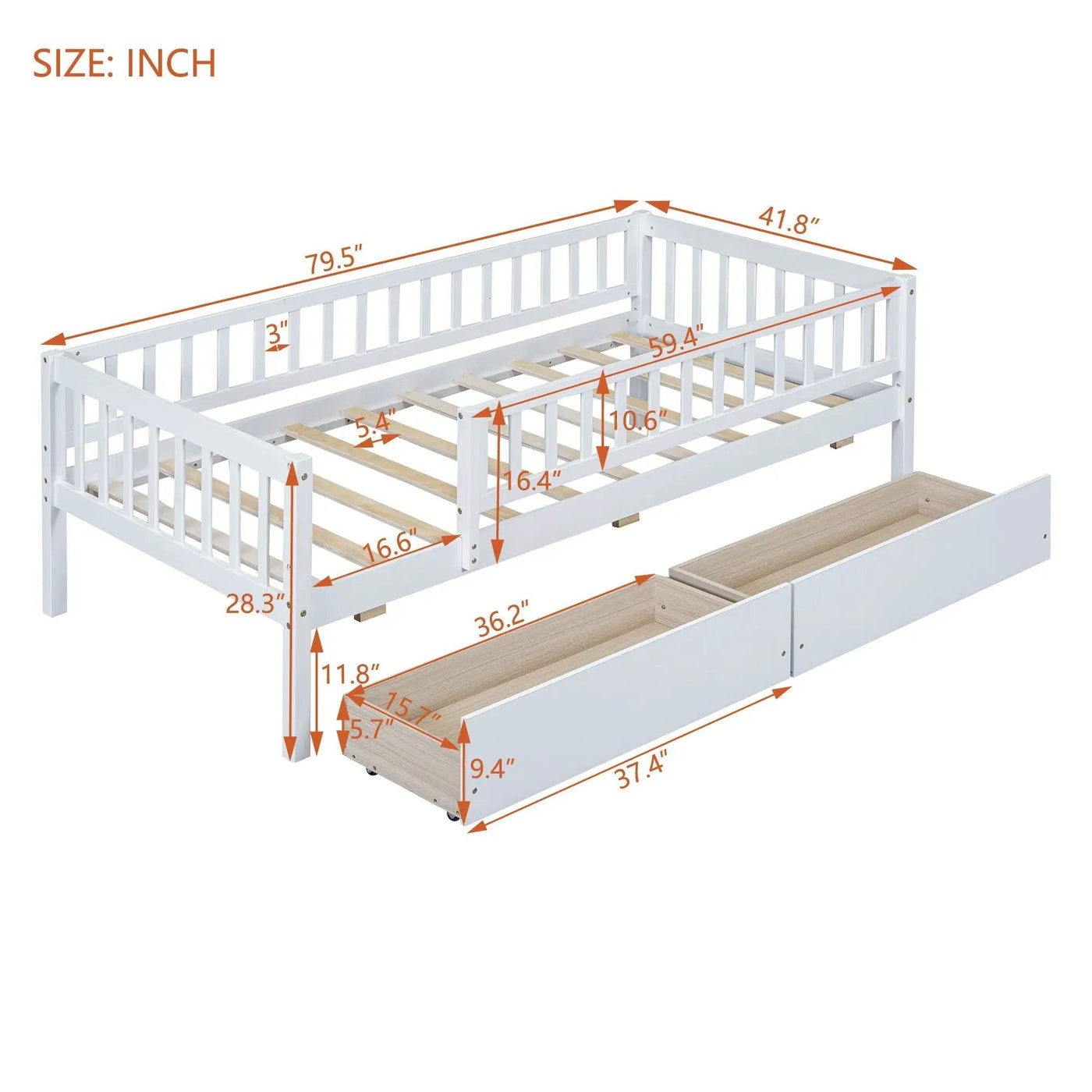 Multi Functional Wooden Daybed Bed by HouseOfZazla