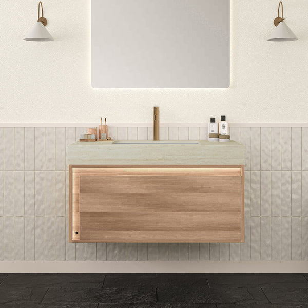 NYAH 36'' Bathroom Vanity & Sink - Floating Ultra-Slim Grille Design