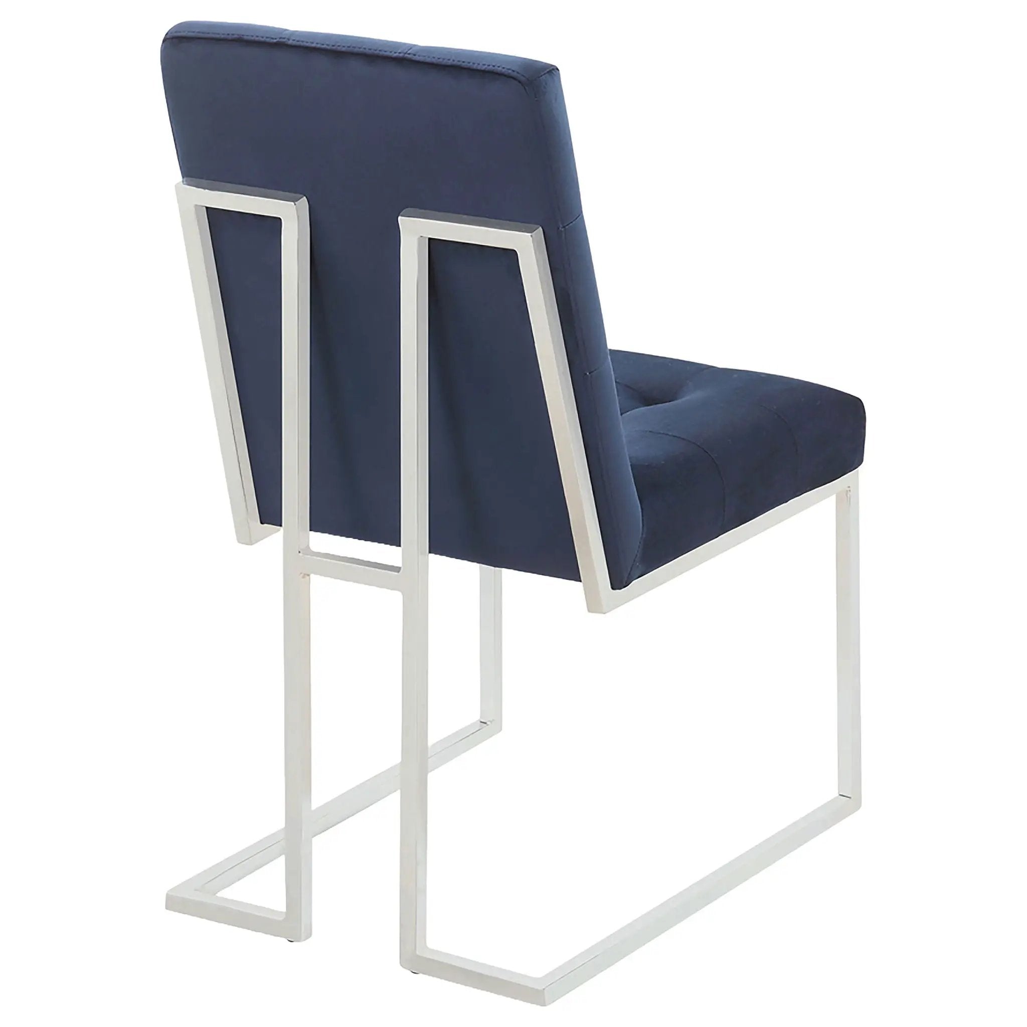 Cisco Velvet Upholstered Dining Side Chair Chrome (Set of 2) by Unique Piece Furniture