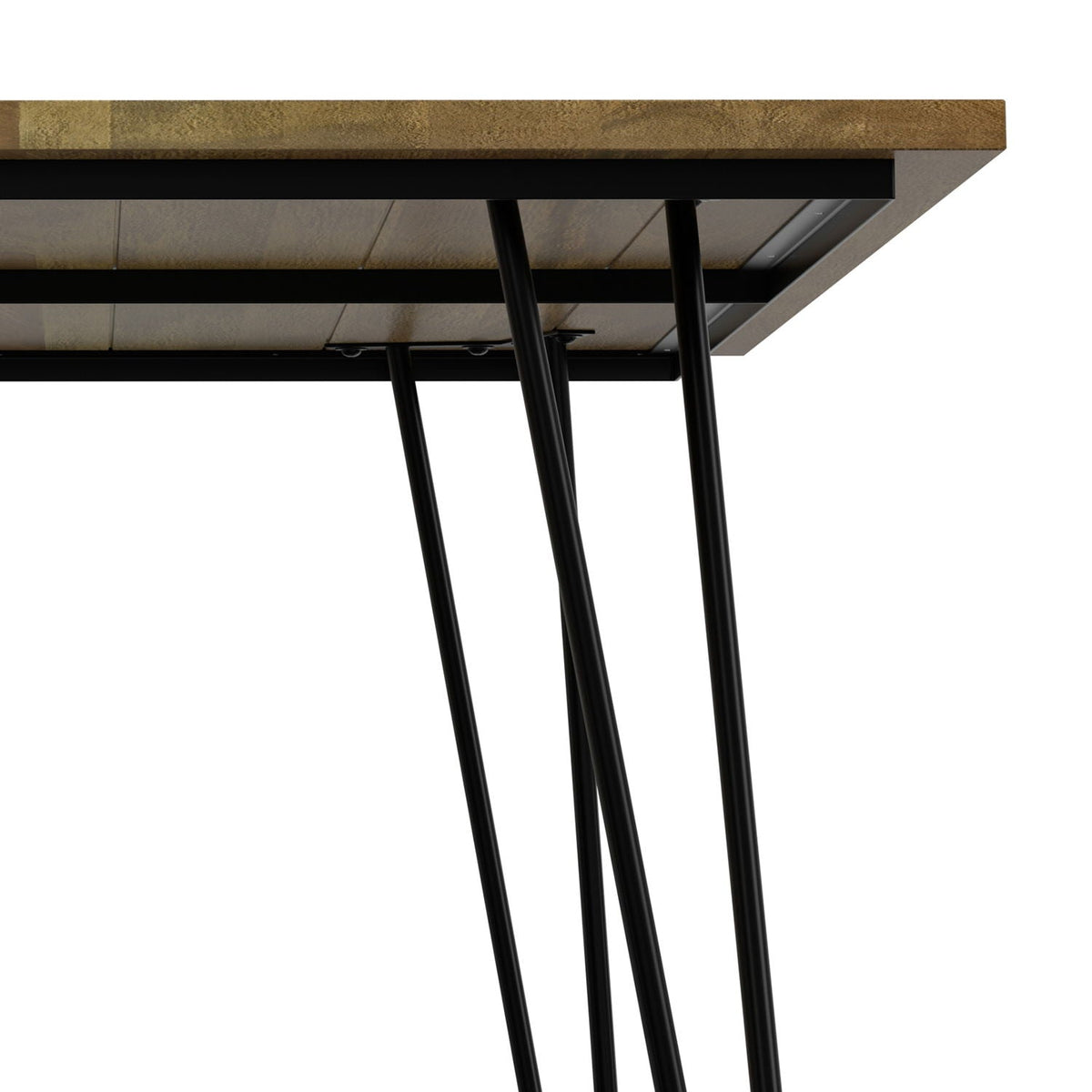 Handcrafted Dining Table with Solid Mango Wood Top and Metal Legs - Dark or Light Brown, photo 5 of 17