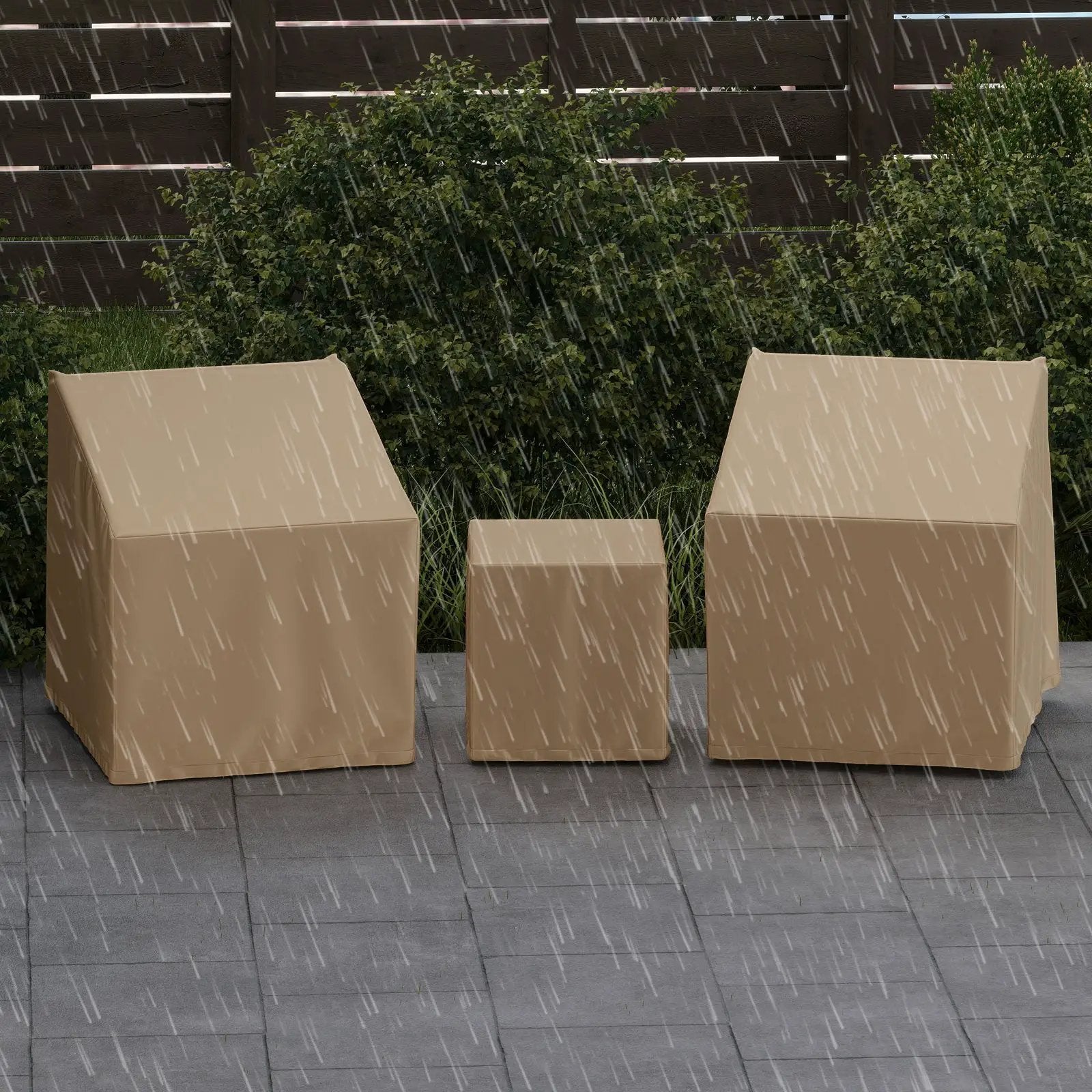 Patio Furniture Covers Waterproof Outdoor Conversation Covers for 3 Pieces Bistro Set-Beige by DirectDeals