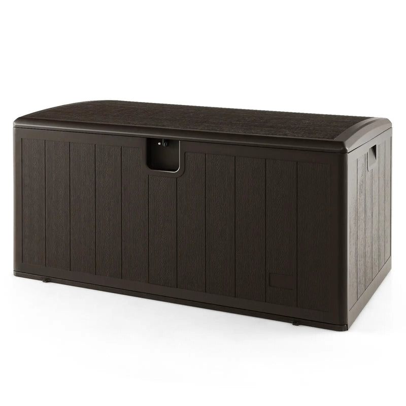 130 Gallon Patio All Weather Storage Container with Lockable Lid-Brown by DirectDeals