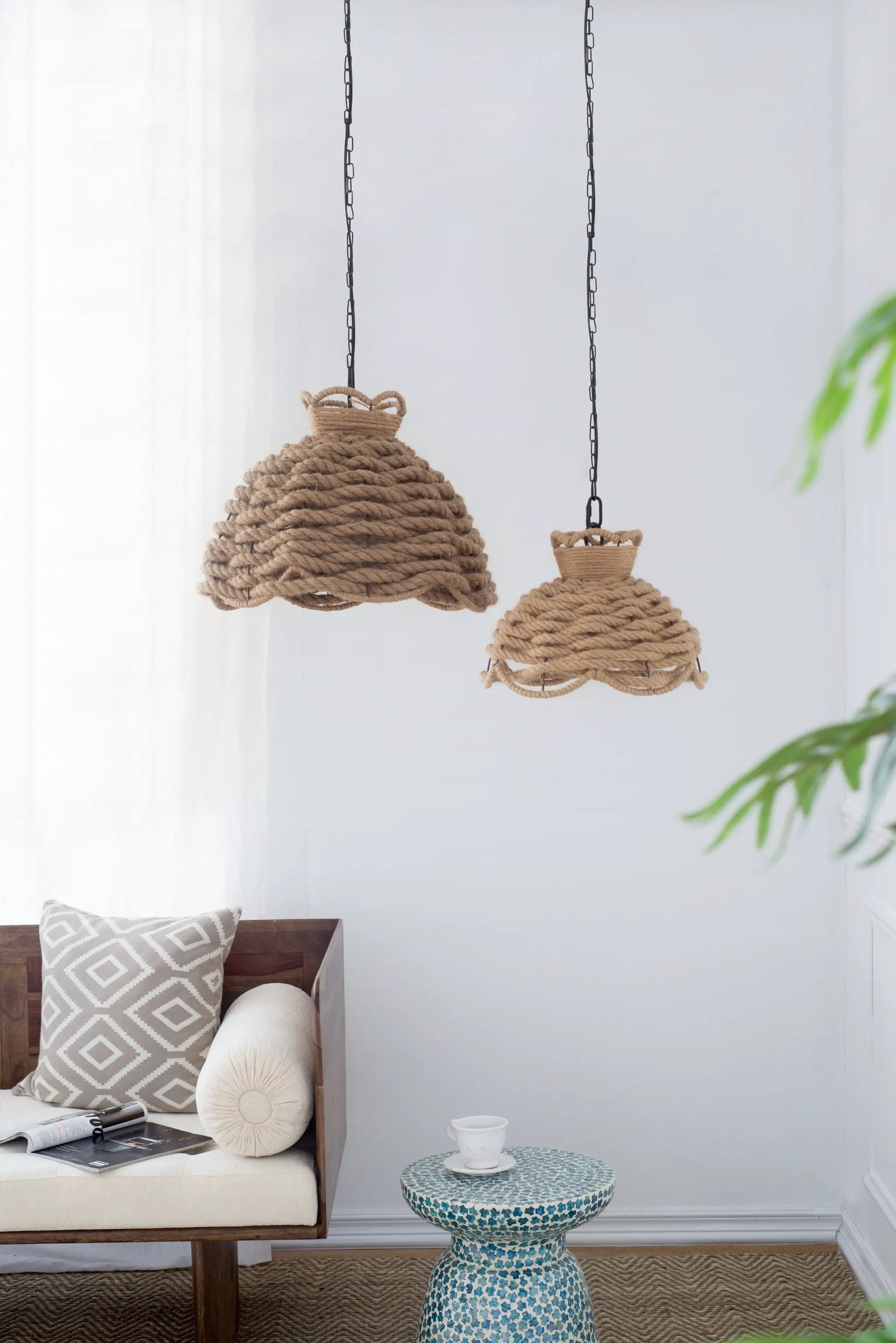 S/2 Rope Woven Chandelier by HouseOfZazla