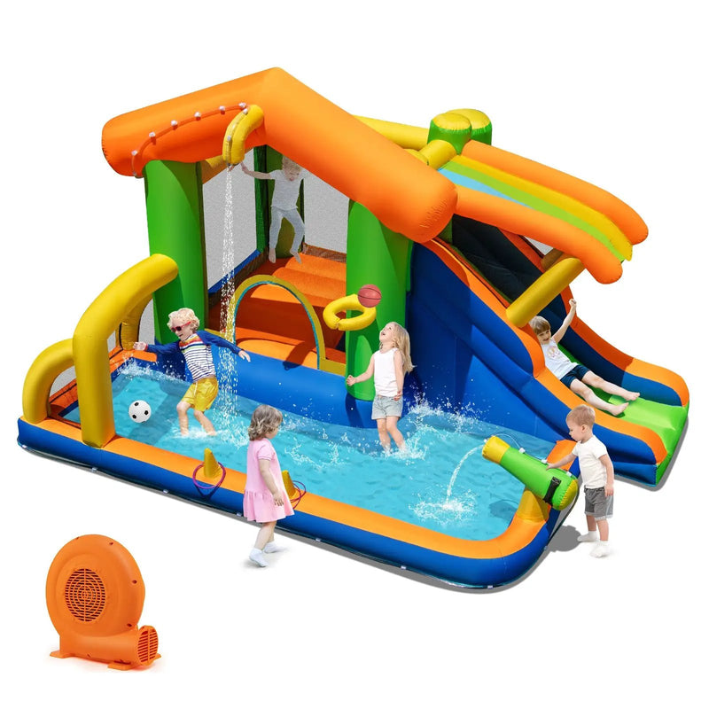 8-in-1 Jumping Castle with Slide and 520W Blower by DirectDeals