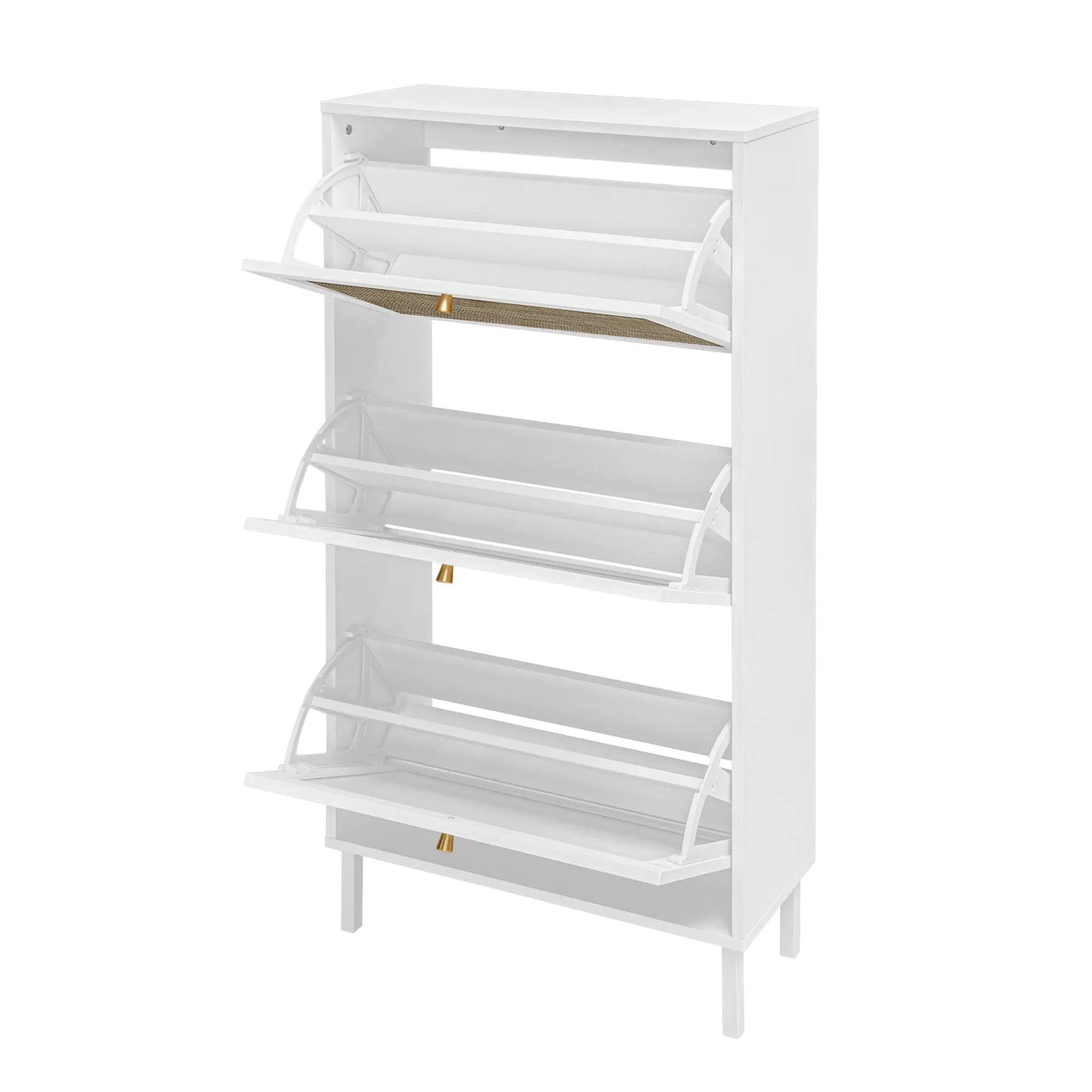 Modern Rattan 3 Door Shoe Rack Cabinet for Entryway by HouseOfZazla