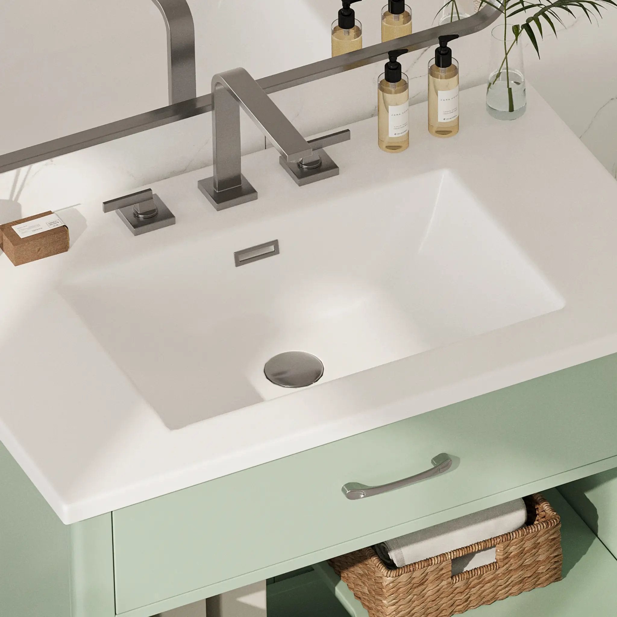 30 Inches Bathroom Vanity with Tempered Glass by HouseOfZazla