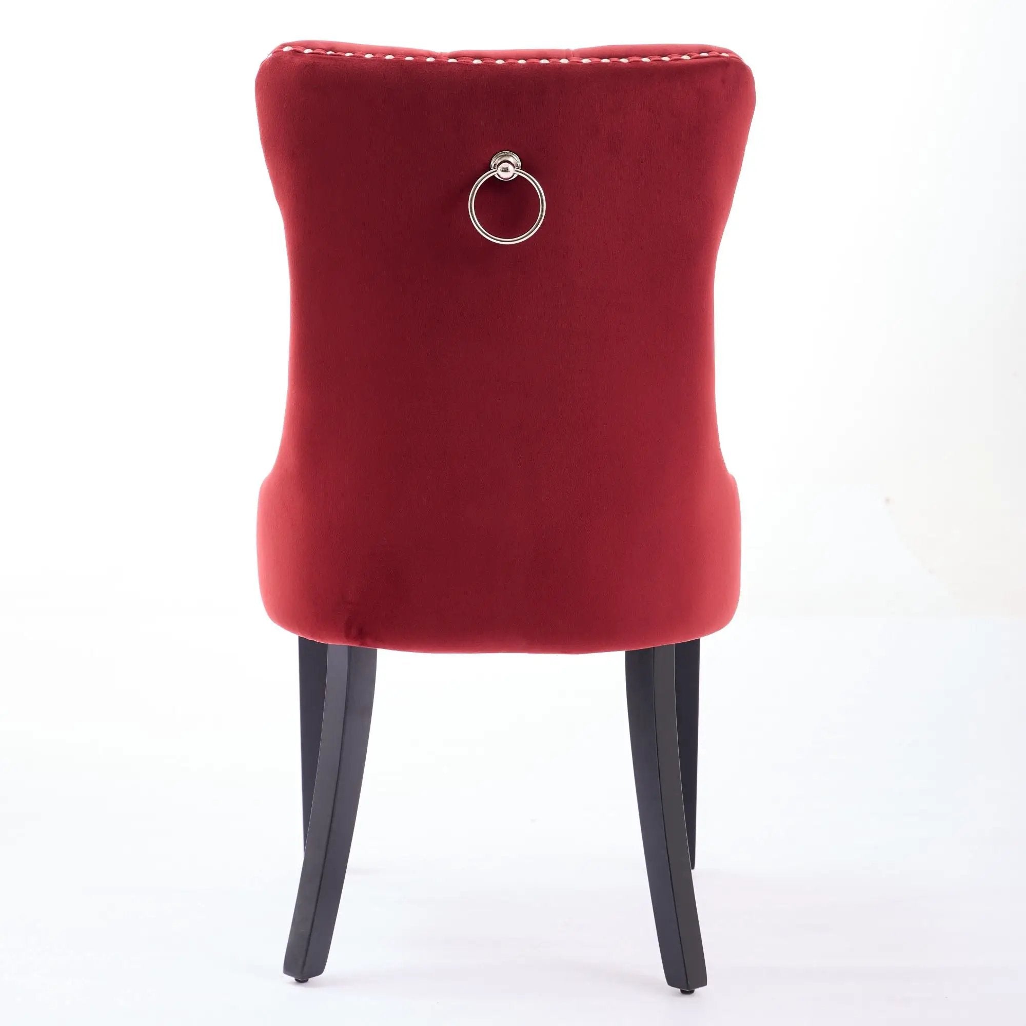 Classic Velvet Dining Chairs - Burgundy (Set of 2) by HouseOfZazla