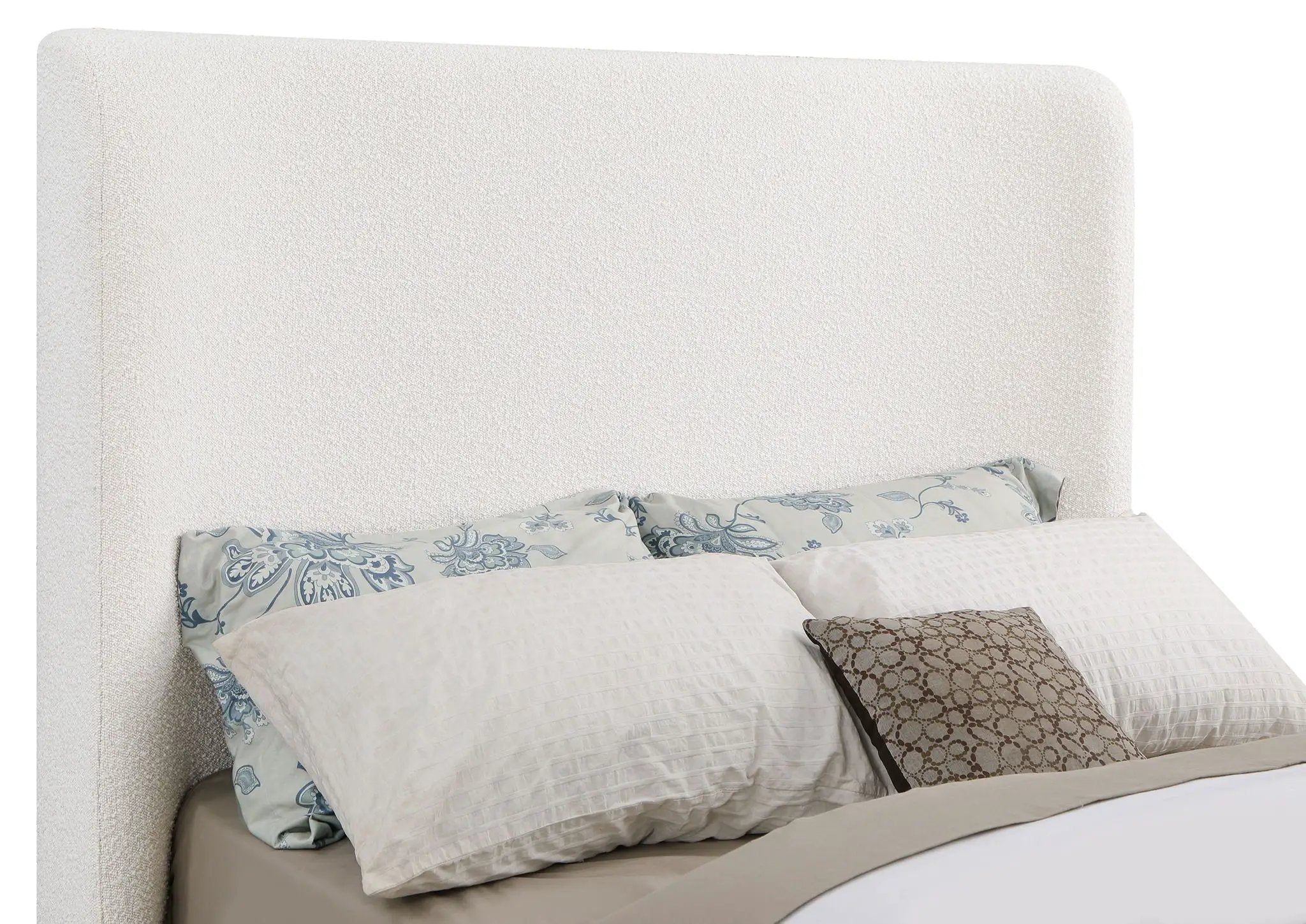 Nala Upholstered Eastern King Sleigh Bed Cream by Unique Piece Furniture