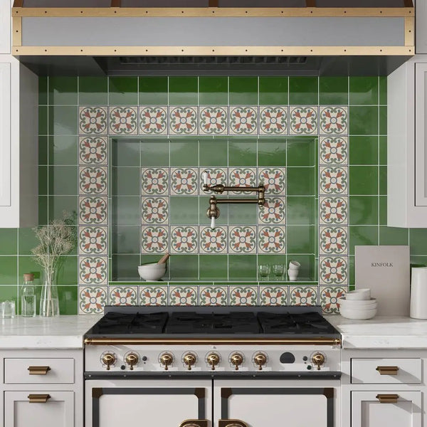 Deep Forest Green 6x6 Glossy Square Porcelain Tile (19 pack, 4.65 sq ft/case), photo 2 of 7