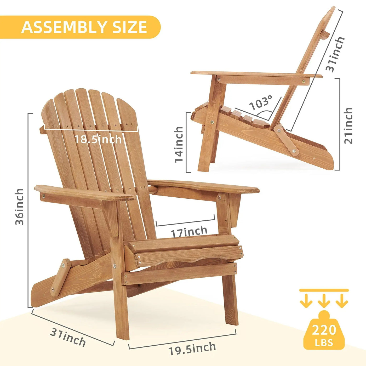 Lounge Patio Chair For Garden Outdoor Wooden Folding Adirondack Chair (Set of 2) Solid Cedar Wood Lounge Patio Chair For Garden by HouseOfZazla