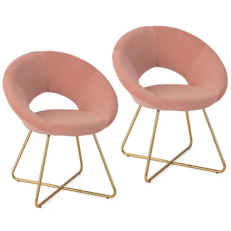 4-Piece Kitchen & Dining Bundle: Modern Velvet Accent Chair (Set of 2) + Height Adjustable Bar Stools (Set of 2) by DirectDeals