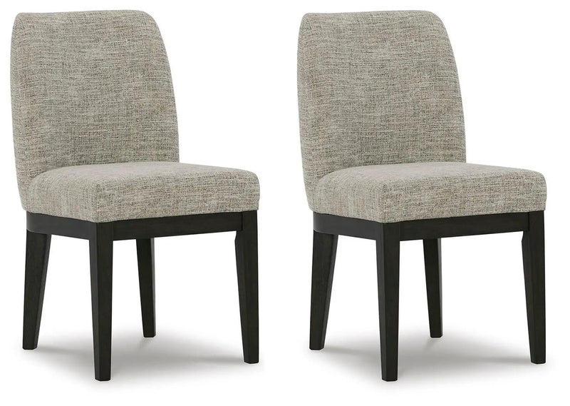 Burkhaus - Dining UPH Side Chair (Set of 2) - Beige / Dark Brown by Unique Piece Furniture