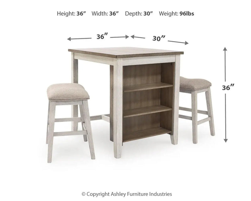 Skempton - RECT DRM Counter TBL Set(Set of 3) - White by Unique Piece Furniture