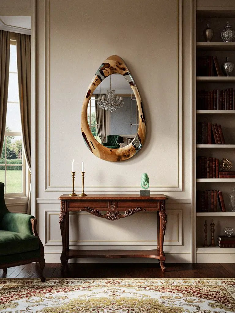 Epoxy-Resin and Walnut, Unique Mirrors by Gizz