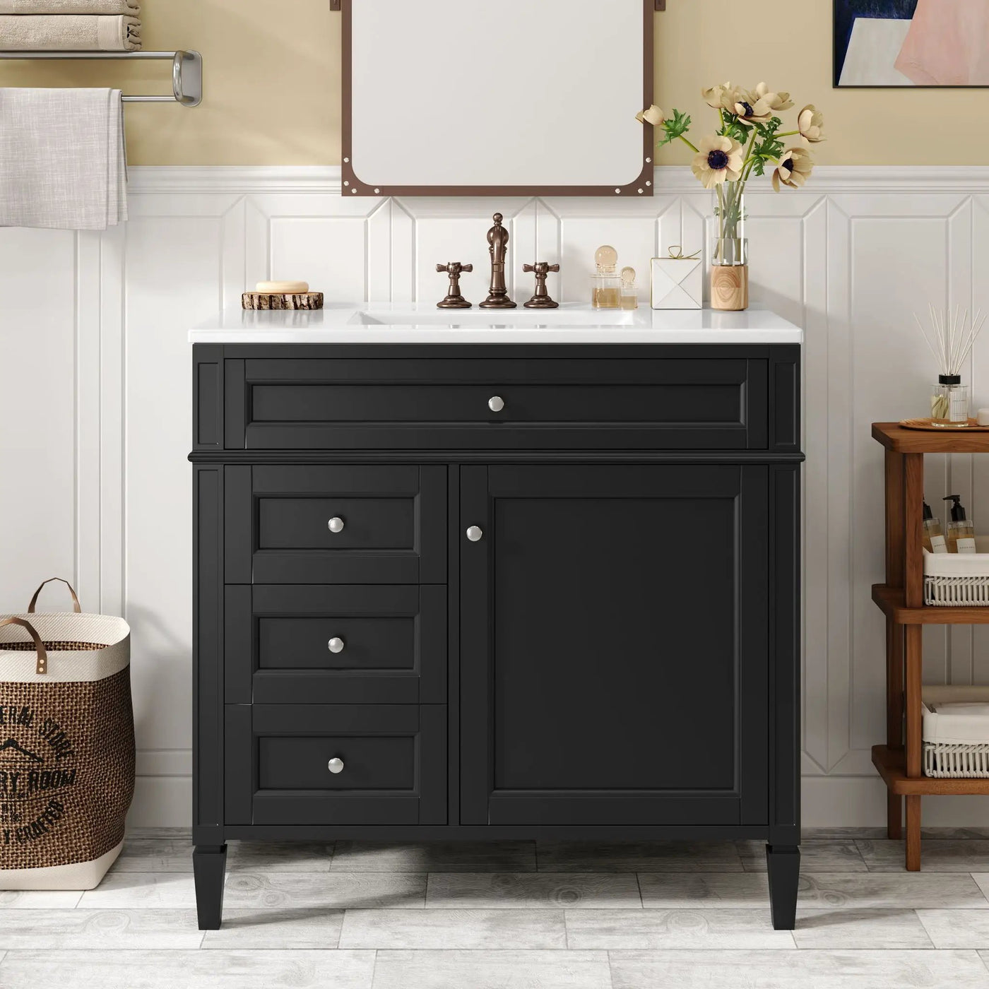 Bathroom Vanity With Top Sink, 2 Drawers And Tip Out Drawer by HouseOfZazla