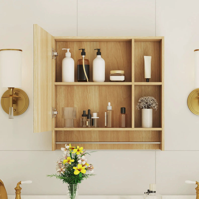 Bathroom Mirror Medicine Cabinet Wall Mounted With Shelves