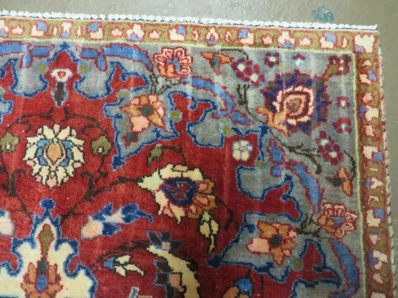 4' X 6' Antique Handmade India Floral Oriental Wool Rug Vegetable Dyes #120 by Jewel Rugs