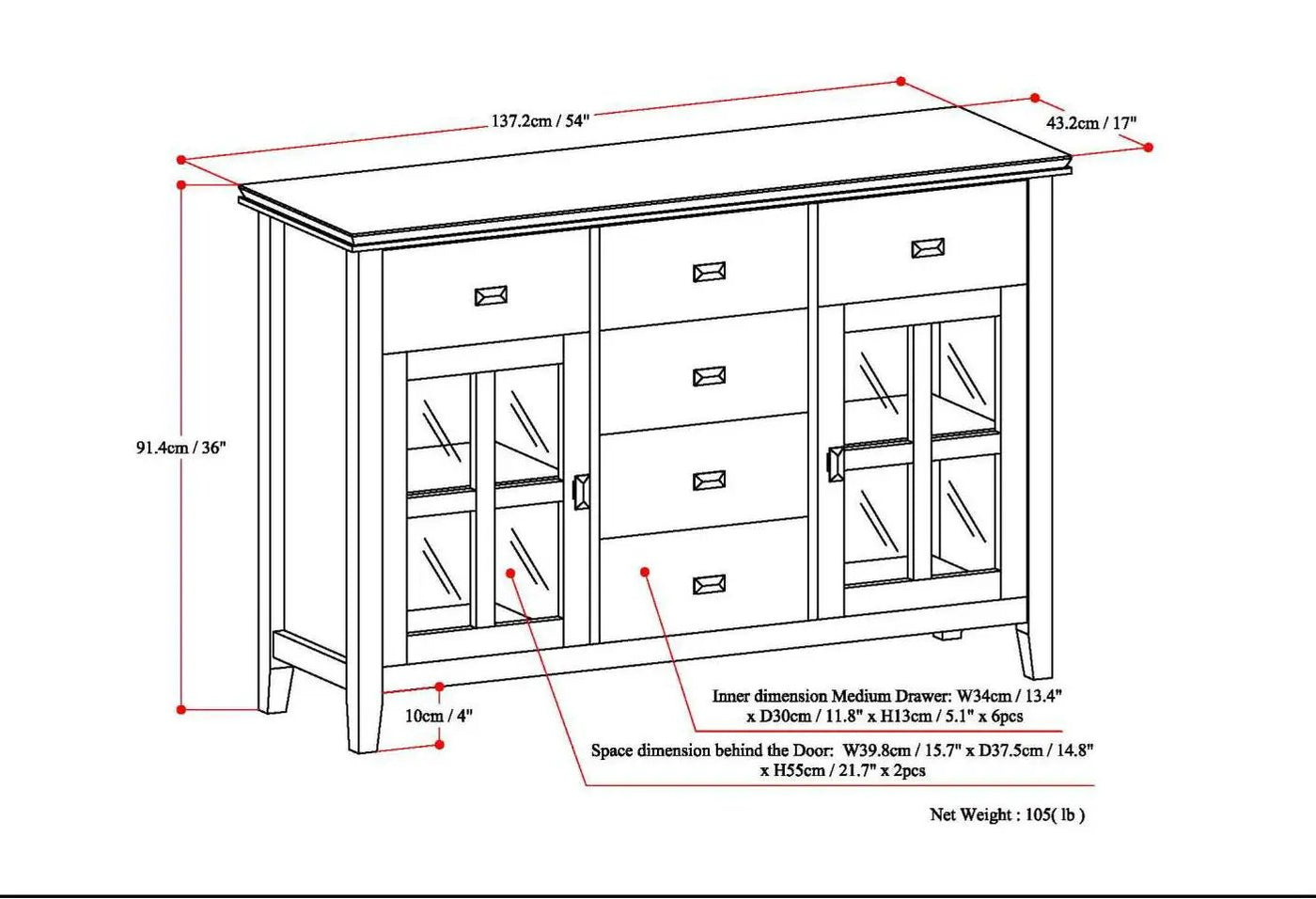 Artisan - Handcrafted Sideboard Buffet by Unique Piece Furniture