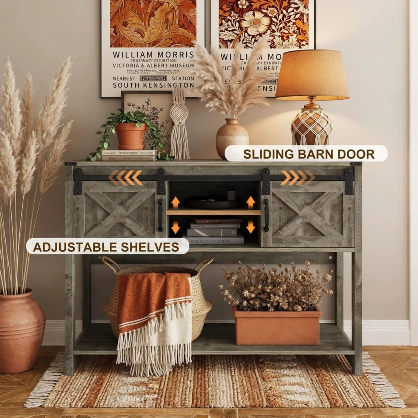 Farmhouse Entryway Table With Sliding Barn Door by HouseOfZazla