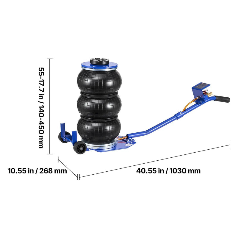 Air Jack, 3 Ton/6613 lbs Triple Bag Air Jack with Six Steel Pipes by HouseOfZazla