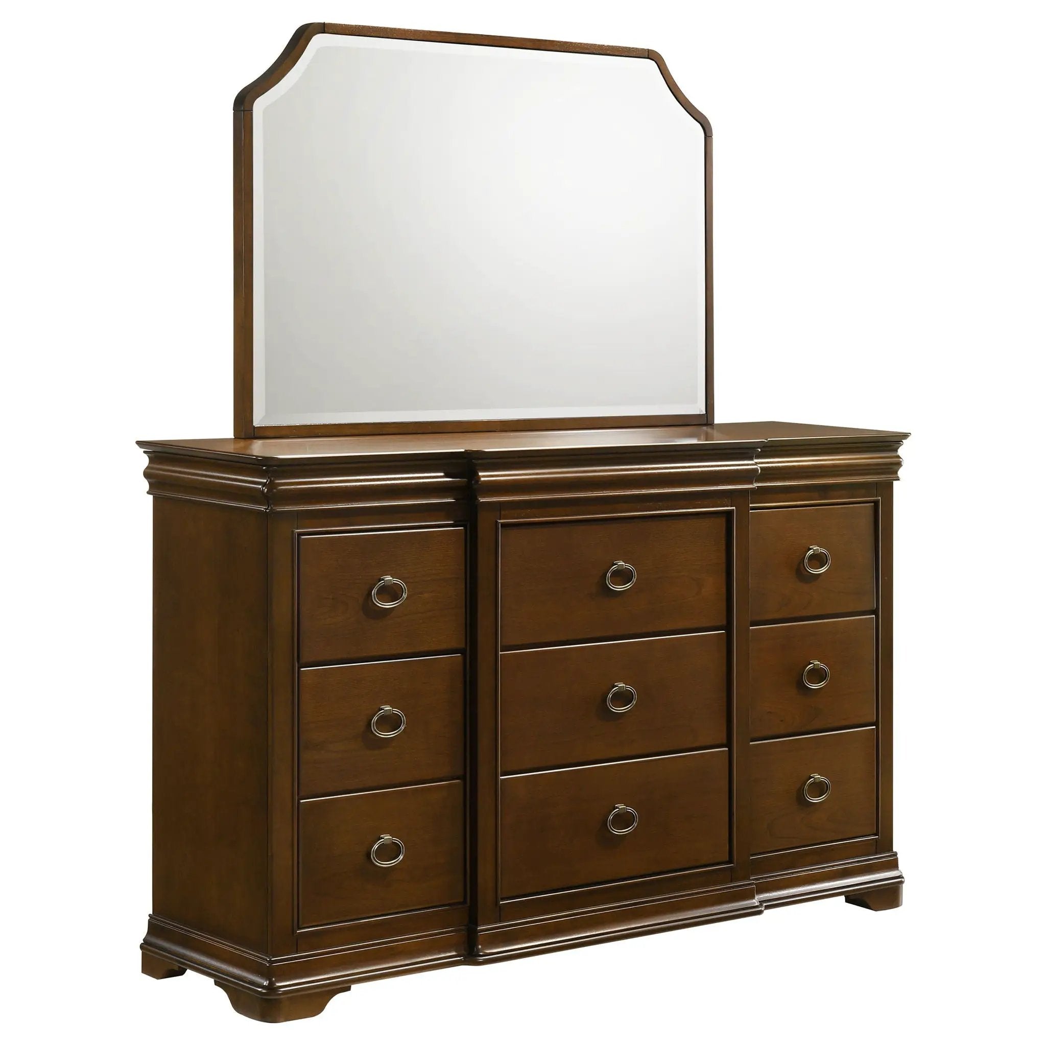 Garland 9-drawer Bedroom Dresser with Mirror Brown Cherry by Unique Piece Furniture