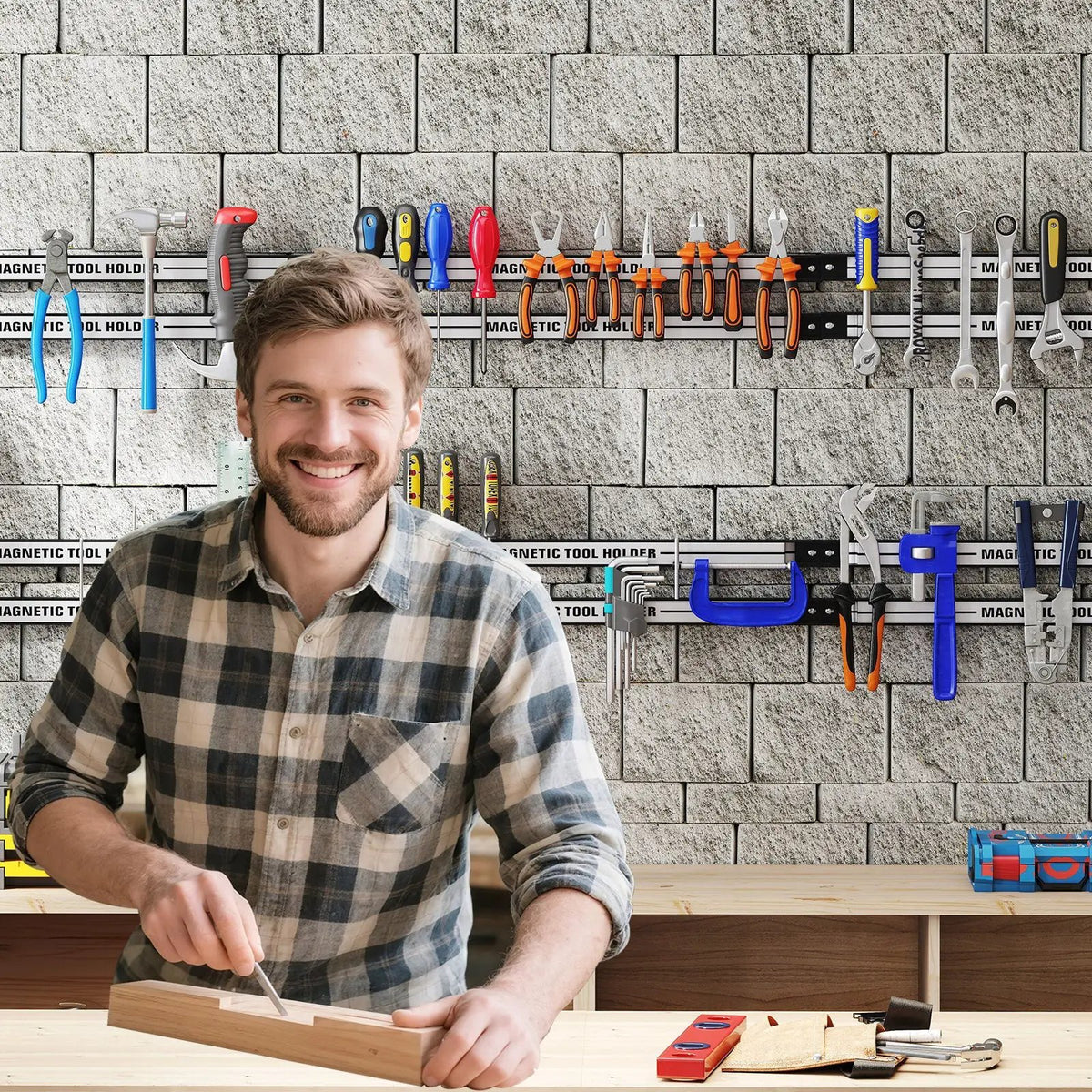 18 Inch Magnetic Tool Holder Strip with Mounting Screws by DirectDeals