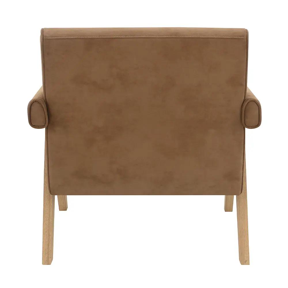 Zoey - Accent Chair - Chocolate Suede & Oak by Unique Piece Furniture