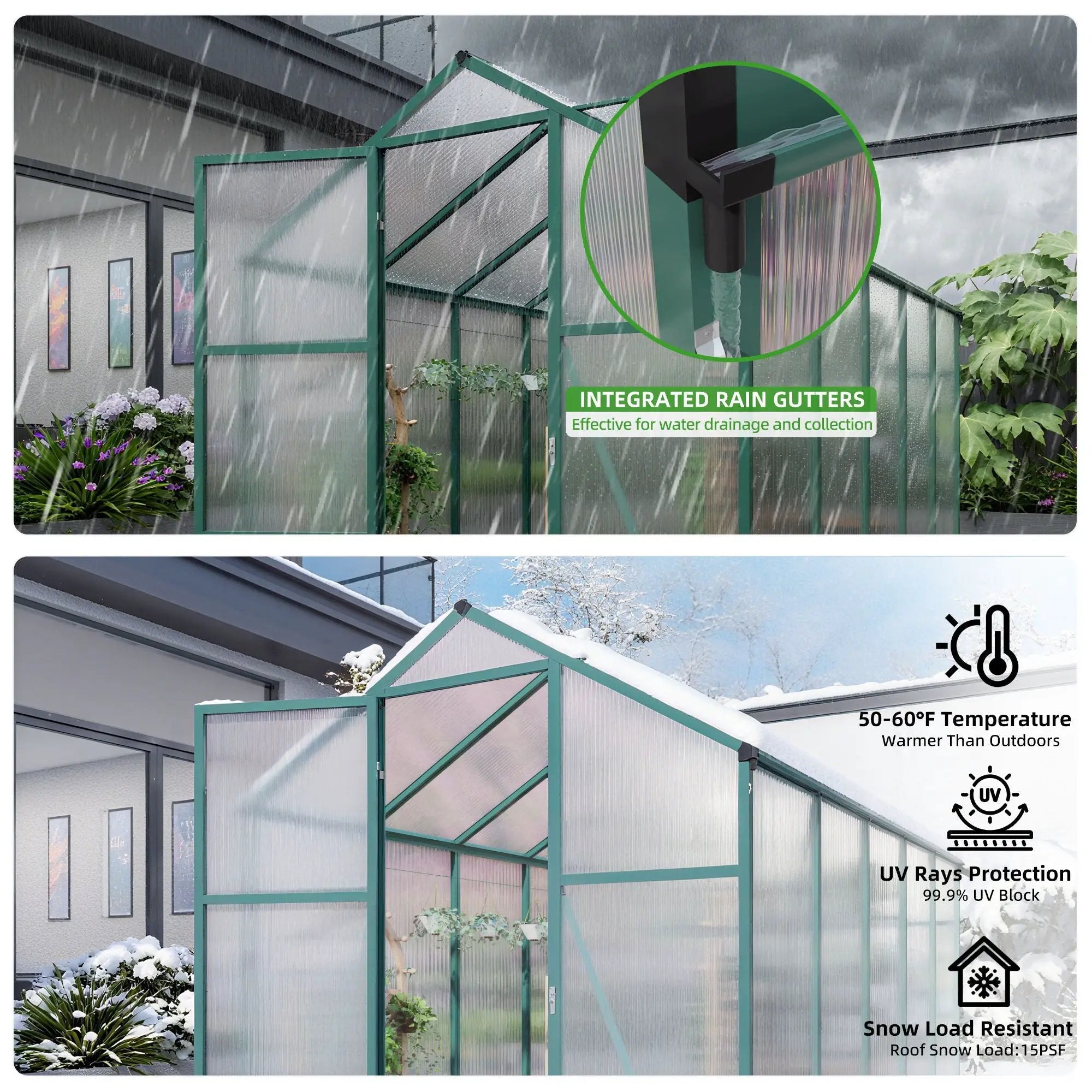 Polycarbonate Walk-In house, Raised Base For Outdoor In All Season by HouseOfZazla