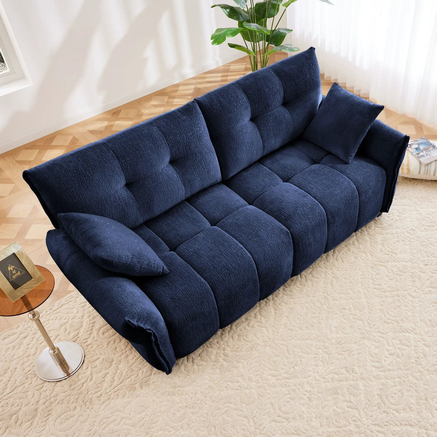 Modern Sofa & Pillows, Textured Cover, High Rebound Cushions by Unique Piece Furniture