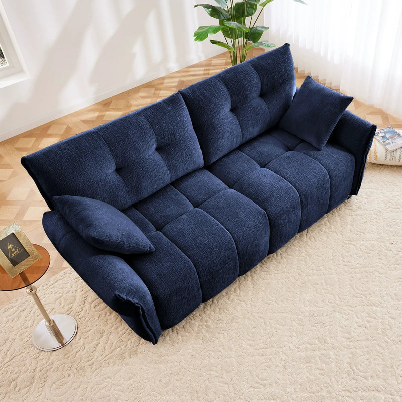 Modern Sofa & Pillows, Textured Cover, High Rebound Cushions by HouseOfZazla