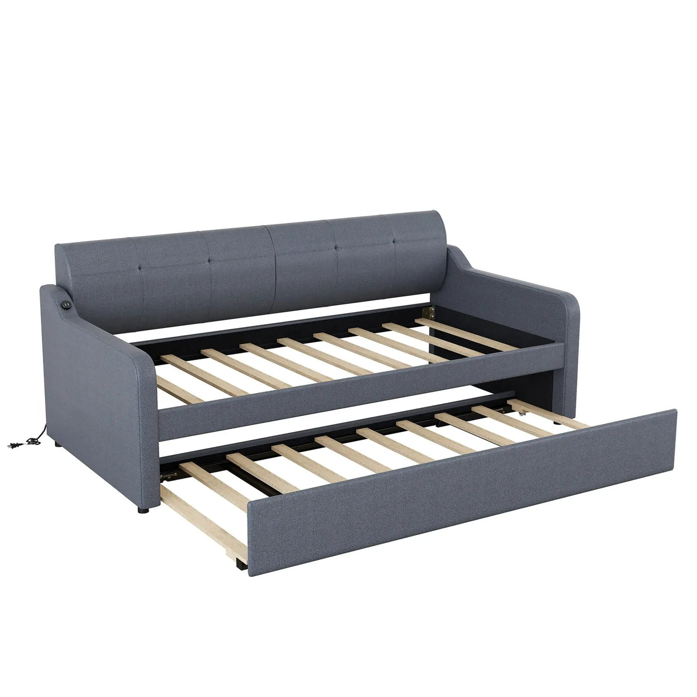 Upholstered Daybed With Trundle And USB Charging by HouseOfZazla