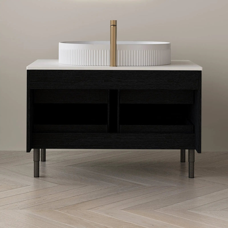 36 Inch Bathroom Vanity with Ceramic Integrated Sink & Soft-Close Drawers by HouseOfZazla