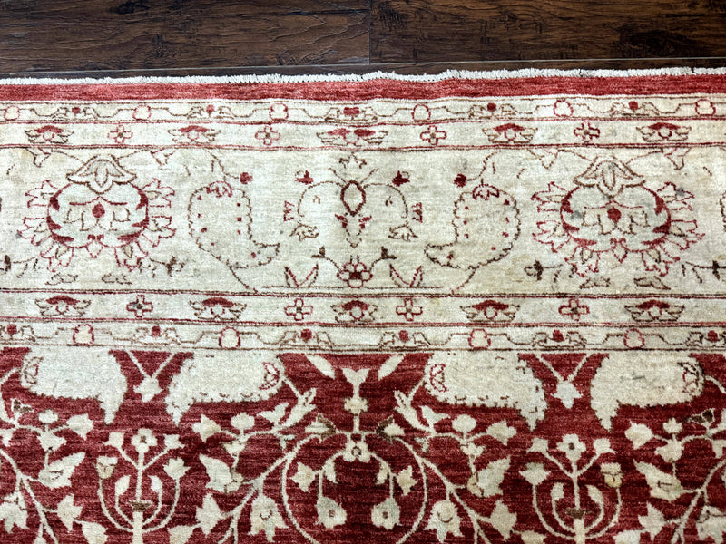 Pakistani Chobi Rug 8x10, Red, Handmade by Jewel Rugs