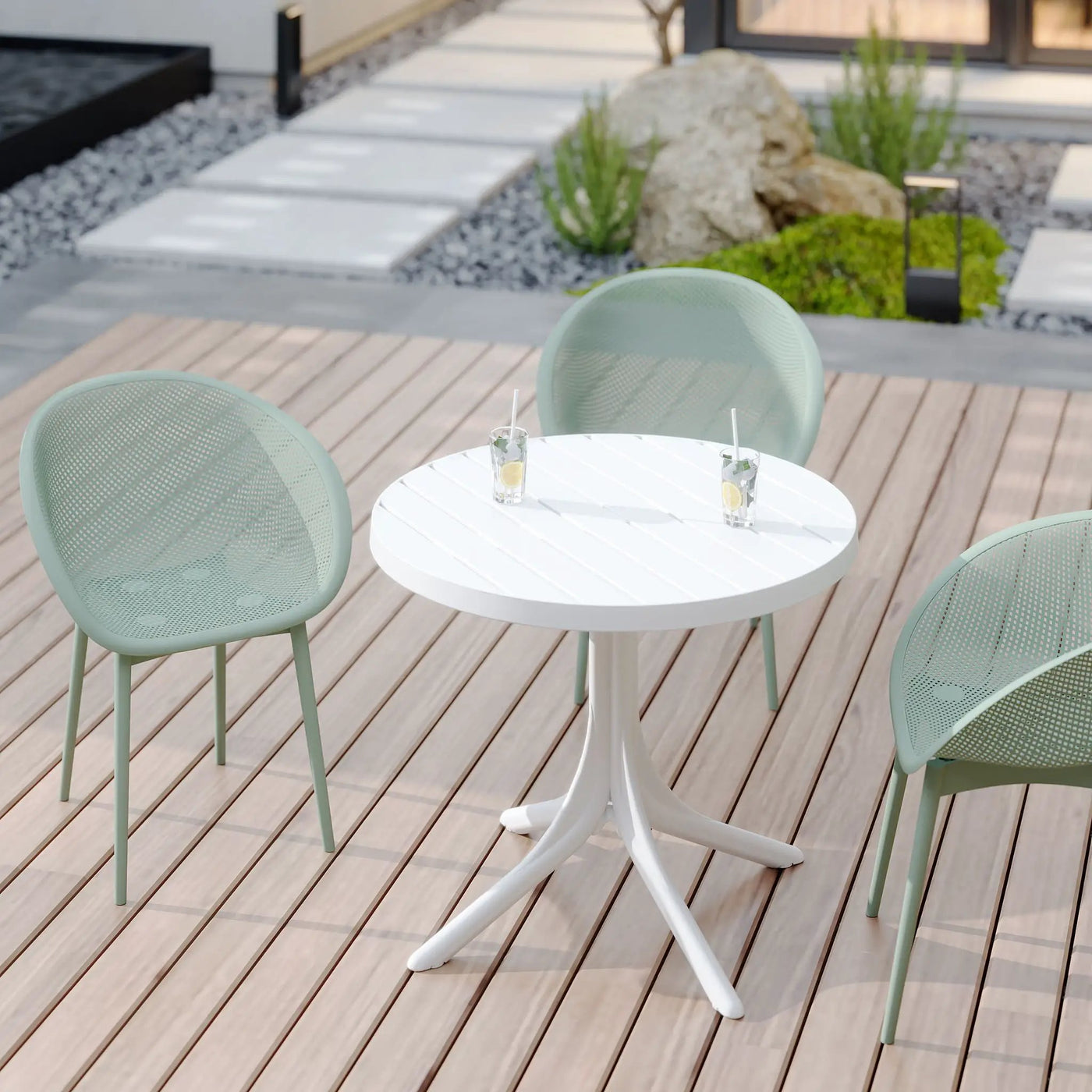 Modern Lounge Chair Set With Round Table by HouseOfZazla